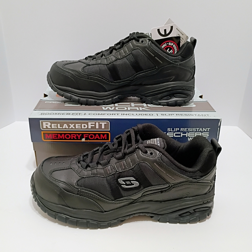 Skechers Soft Stride Grinnel Wide Fit Men's Black Safety Work Sneaker - Picture 2 of 8